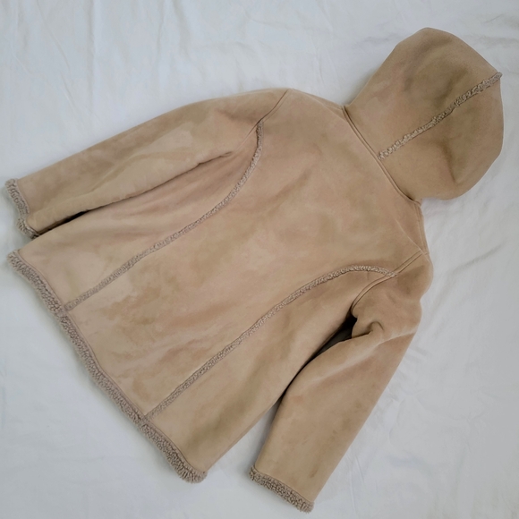 90s LL Bean Tan Sherpa Lined Jacket - Picture 2 of 11